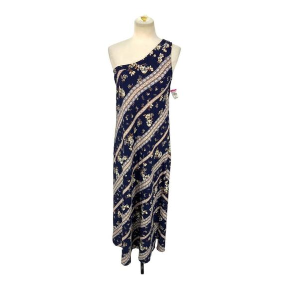 Chelsea28 One-shoulder Maxi Dress Navy Print Size XXS NWOT $99 - Picture 2 of 8